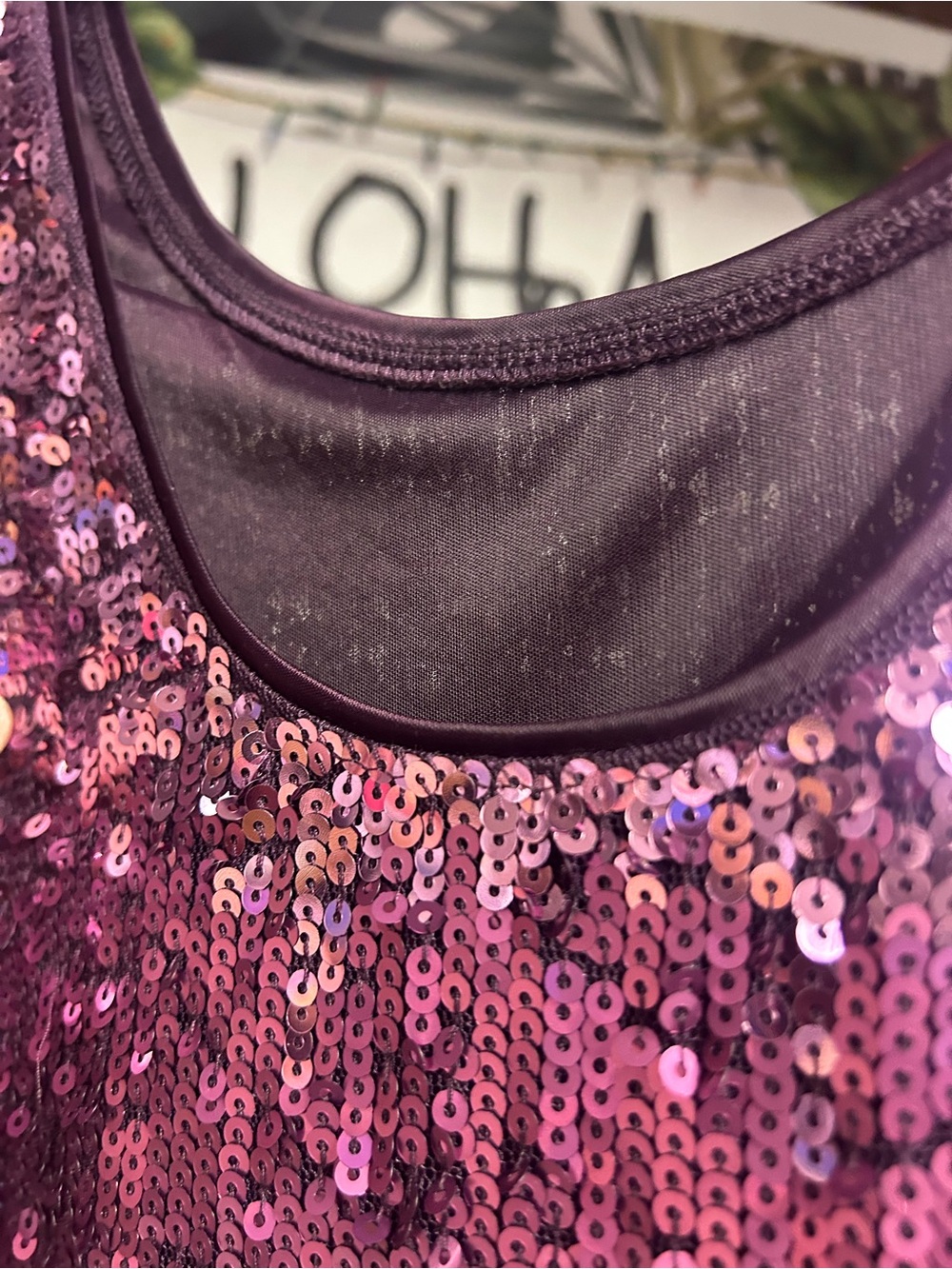 Express Purple Ombre Sequin Mini Tank Dress XS - Picture 7 of 9